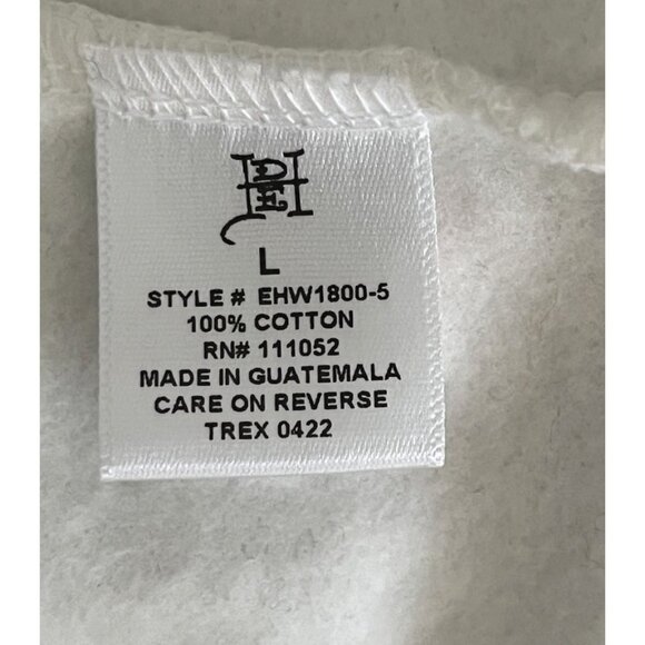 Ed Hardy White Tiger Rose 100%Cotton Drawstring Zip Crop Hoodie Jacket Sz L - Picture 7 of 11